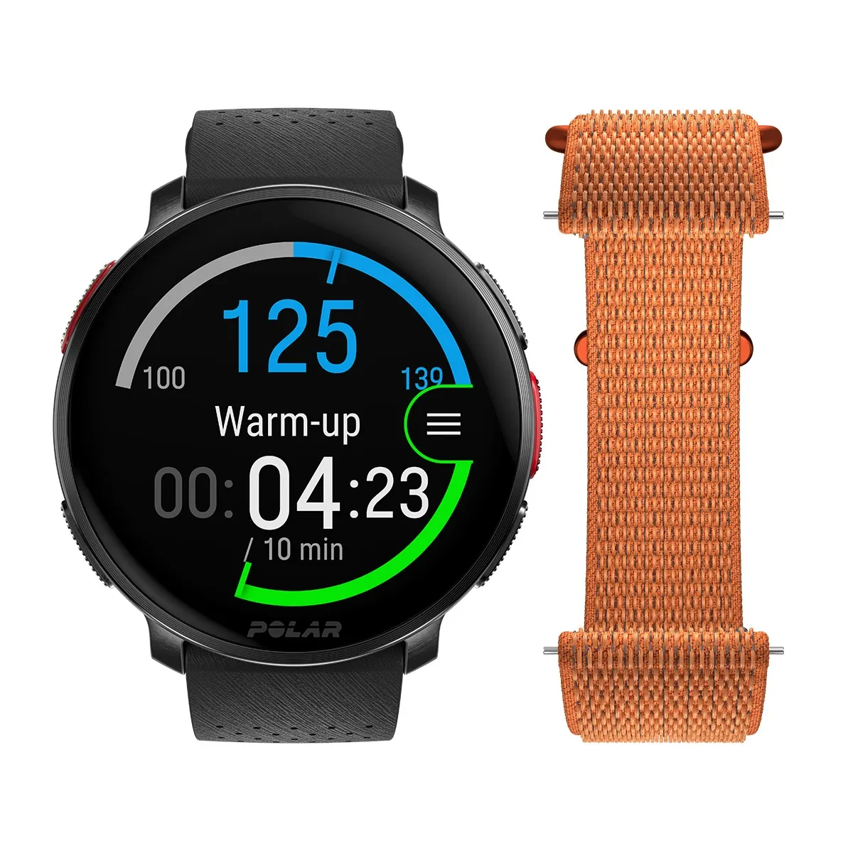 Reloj Polar Vantage V3 GPS Negro + Hook & Loop Naranja